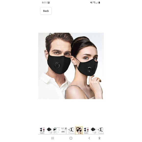 New Set 5 Face Masks Facial Covers with Breathing Valve and Filters - Picture 4 of 7